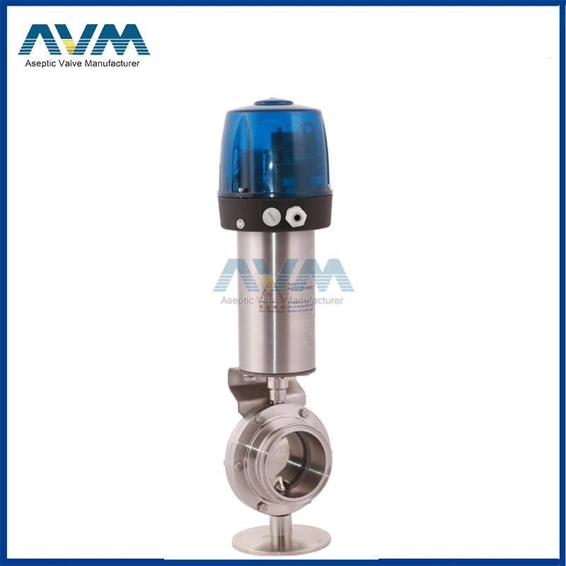 63.5mm Sanitary Pneumatic Butterfly Valve with Solenoid Valve