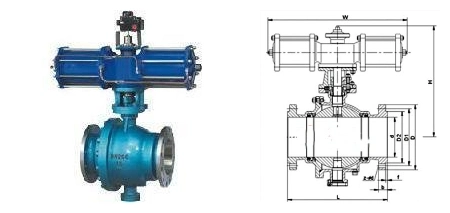 Stainless Steel 304/316 Pneumatic Fixed Type Ball Valve